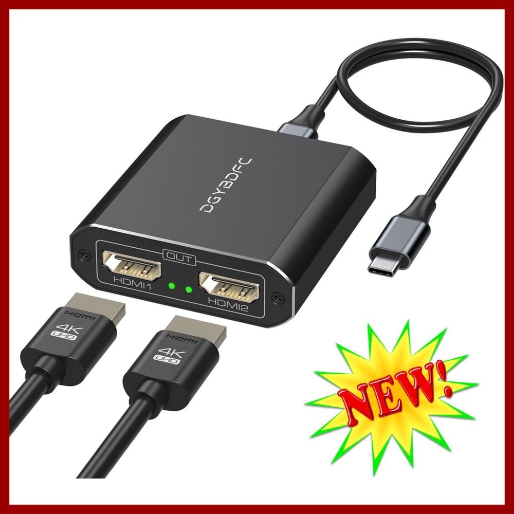 DGYBDFC USB-C to Dual‎ HDMI 4K 60Hz Converter Tech Accessory Gadget New